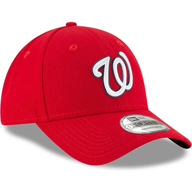 rote-verstellbare-curved-cap-9forty-the-league-der-washington-nationals-mlb-von-new-era