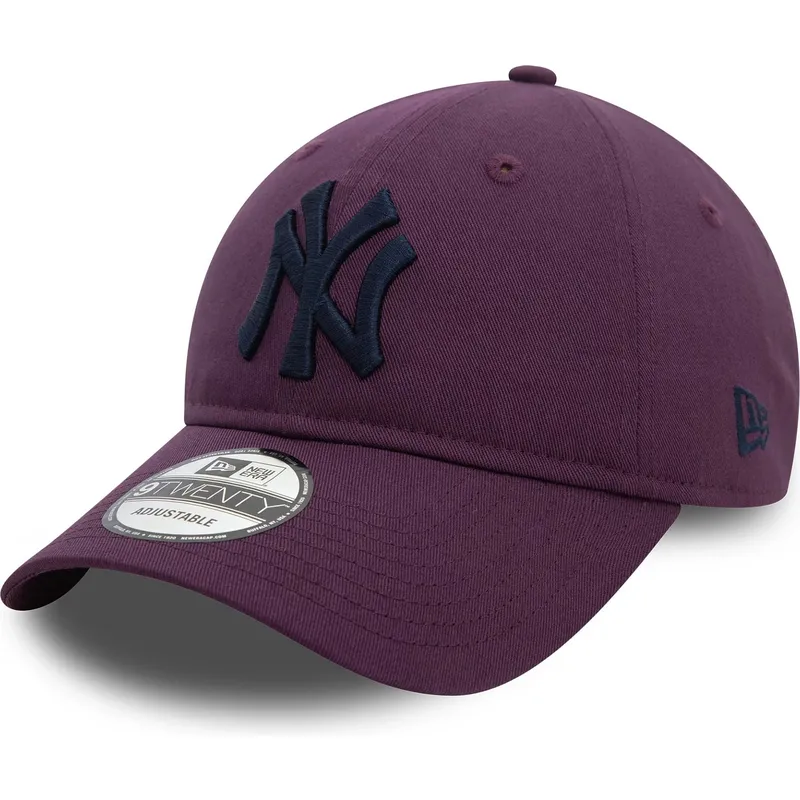 new-era-mlb-new-york-yankees-9twenty-league-essential-violette-verstellbare-kappe-mit-marineblauem-logo