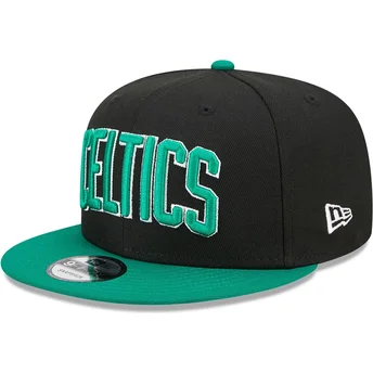 Boston Celtics NBA New Era 9FIFTY Statement sort og grøn snapback flad kasket