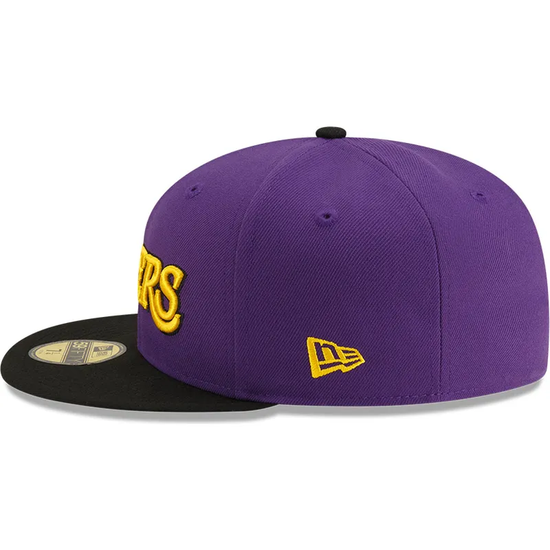 flache-violett-schwarze-anliegende-59fifty-statement-kappe-der-los-angeles-lakers-nba-von-new-era
