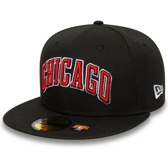New Era Плоска Козирка 59FIFTY Statement Chicago Bulls NBA Черна Прилепнала Шапка