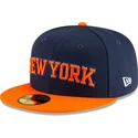 flad-kasket-marinebla-og-orange-fitted-59fifty-statement-fra-new-york-knicks-nba-fra-new-era