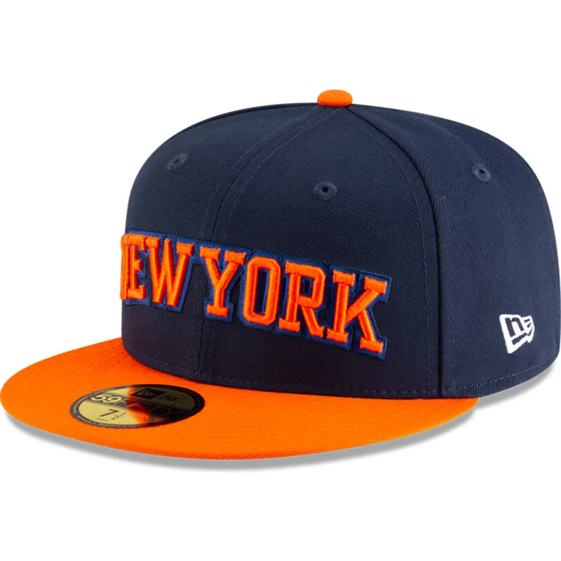 new-era-new-york-knicks-nba-59fifty-statement-marinebla-og-orange-justerbar-flad-kasket