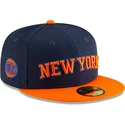 new-era-new-york-knicks-nba-59fifty-statement-marinebla-og-orange-justerbar-flad-kasket