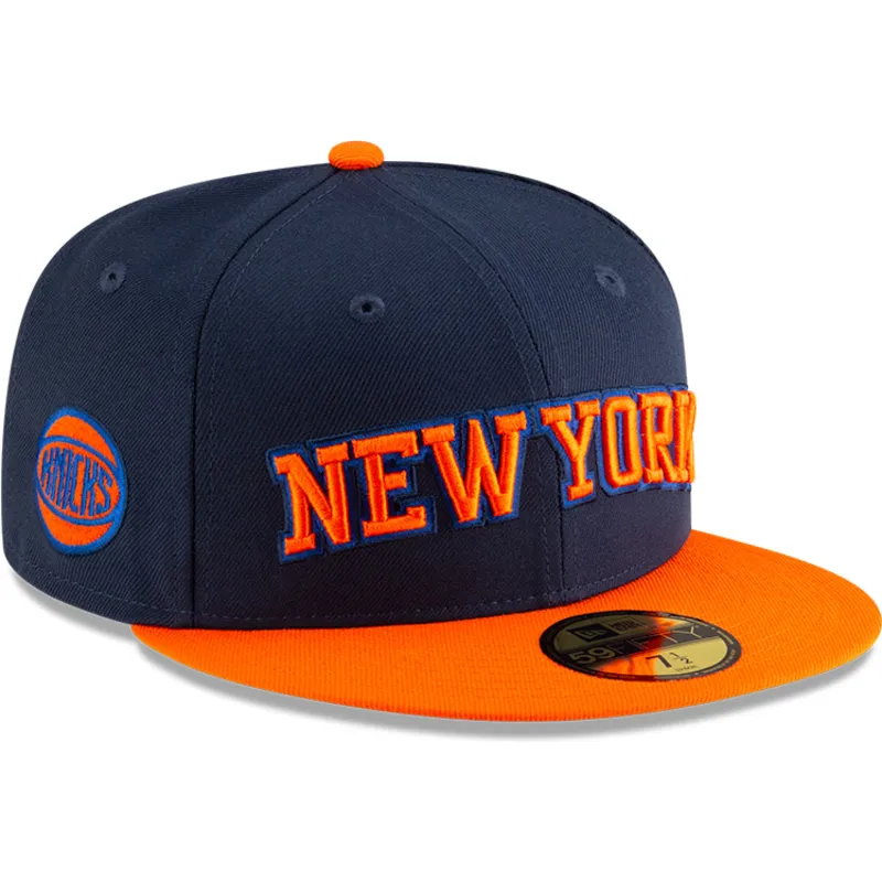 new-era-new-york-knicks-nba-59fifty-statement-marinebla-og-orange-justerbar-flad-kasket