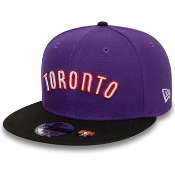 Violet og sort flat cap snapback 9FIFTY Classic fra Toronto Raptors NBA fra New Era