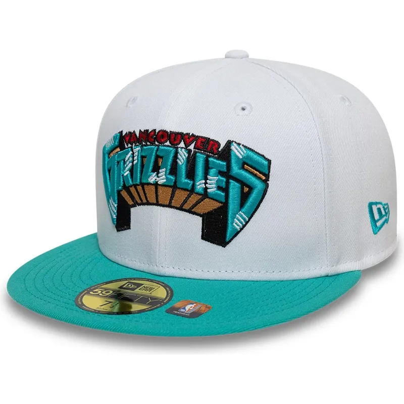 hvid-og-gron-fladskygget-59fifty-classic-memphis-grizzlies-nba-kasket-fra-new-era