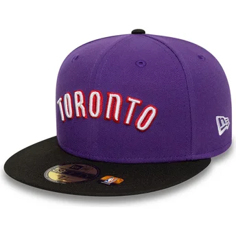 Toronto Raptors NBA New Era 59FIFTY Classic justerbar flad kasket i violet og sort