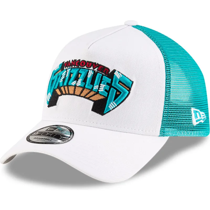 weisse-und-grune-trucker-kappe-a-frame-classic-der-memphis-grizzlies-nba-von-new-era