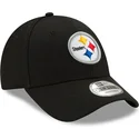 schwarze-verstellbare-gebogene-kappe-9forty-the-league-der-pittsburgh-steelers-nfl-von-new-era