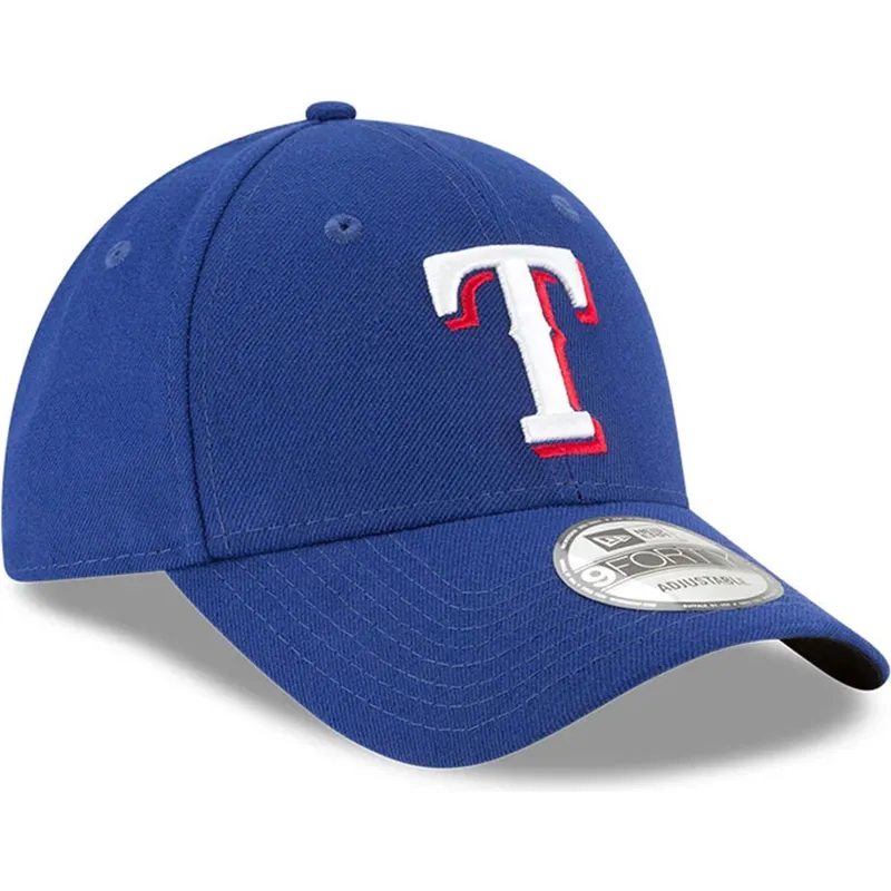 blaue-verstellbare-gebogene-kappe-9forty-the-league-der-texas-rangers-mlb-von-new-era