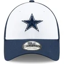 weisse-und-marineblaue-verstellbare-curved-cap-9forty-the-league-dallas-cowboys-nfl-von-new-era