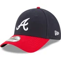 justerbar-marinebla-og-rod-kurvet-kasket-9forty-the-league-fra-atlanta-braves-mlb-fra-new-era