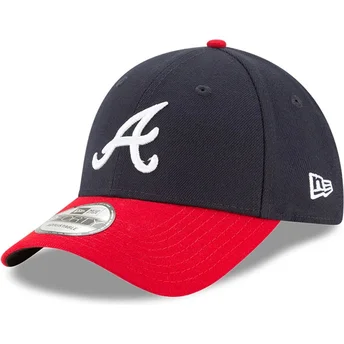 Шапка извита тъмносин регулируем 9FORTY The League на Atlanta Braves MLB от New Era
