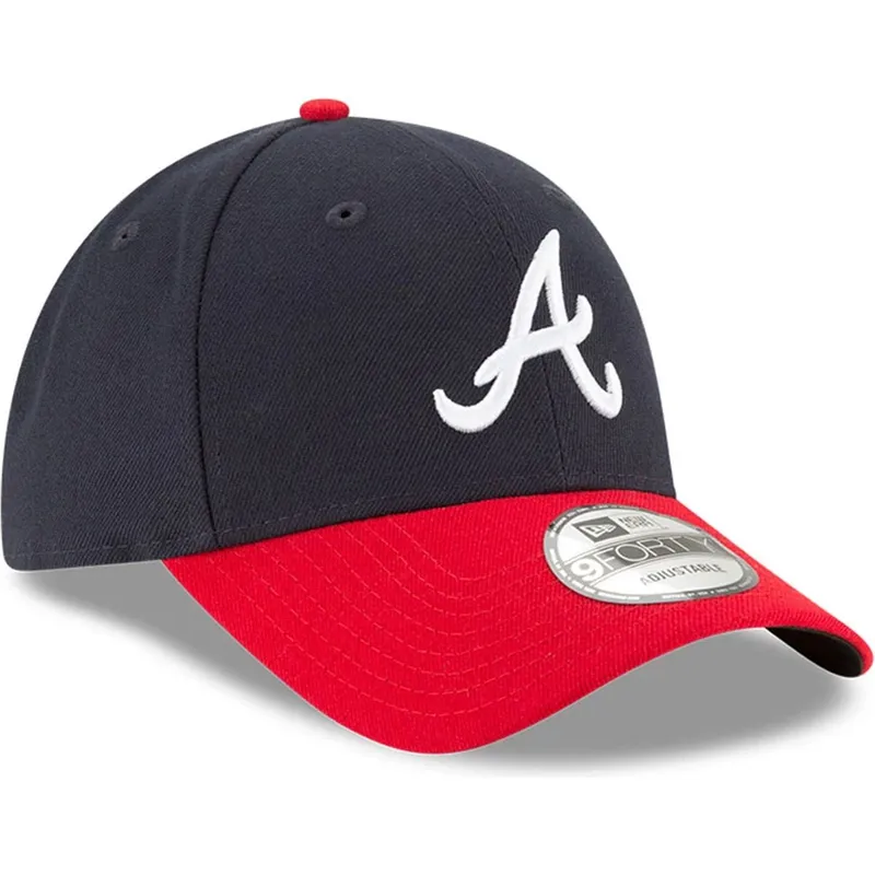 marineblaue-und-rote-verstellbare-curved-cap-9forty-the-league-atlanta-braves-mlb-von-new-era