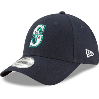 Шапка извита тъмносин регулируем 9FORTY The League на Seattle Mariners MLB от New Era