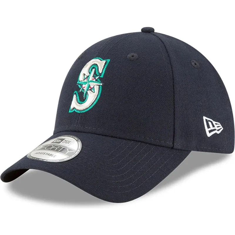 marineblaue-verstellbare-curved-cap-9forty-the-league-der-seattle-mariners-mlb-von-new-era