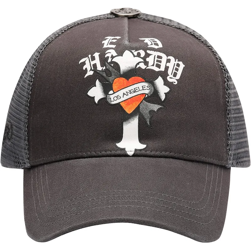 sort-trucker-kasket-los-angeles-cross-fra-ed-hardy