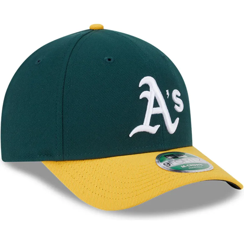 shapka-izvita-zelena-snapbek-9forty-m-crown-player-replica-na-oakland-athletics-mlb-ot-new-era