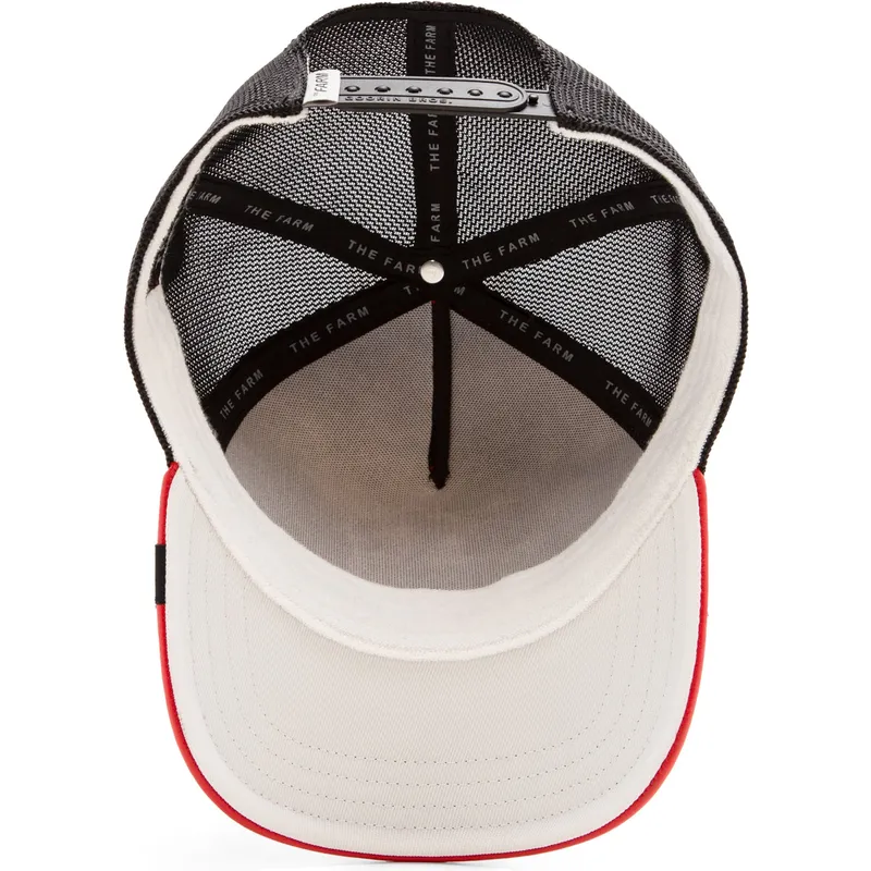 trucker-kasket-rod-og-sort-hest-shleather-stallion-the-farm-fra-goorin-bros