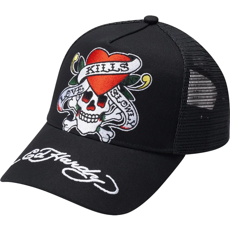 shapka-izvita-traker-cherna-snapbek-love-kills-slowly-ot-ed-hardy