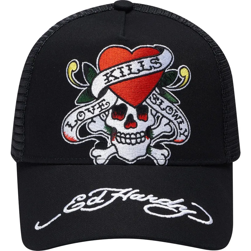 shapka-izvita-traker-cherna-snapbek-love-kills-slowly-ot-ed-hardy