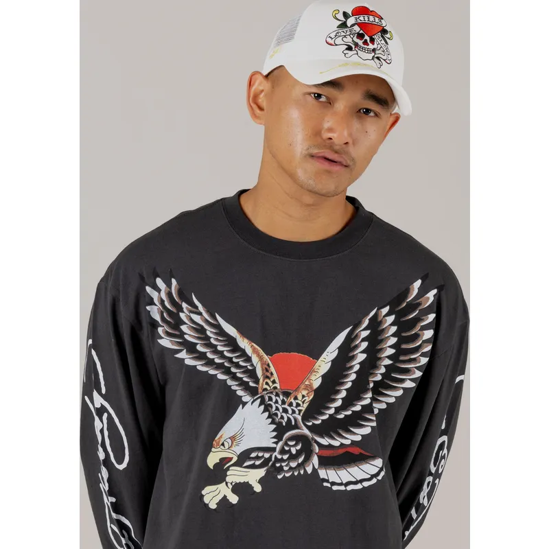 shapka-izvita-traker-byala-snapbek-love-kills-slowly-ot-ed-hardy