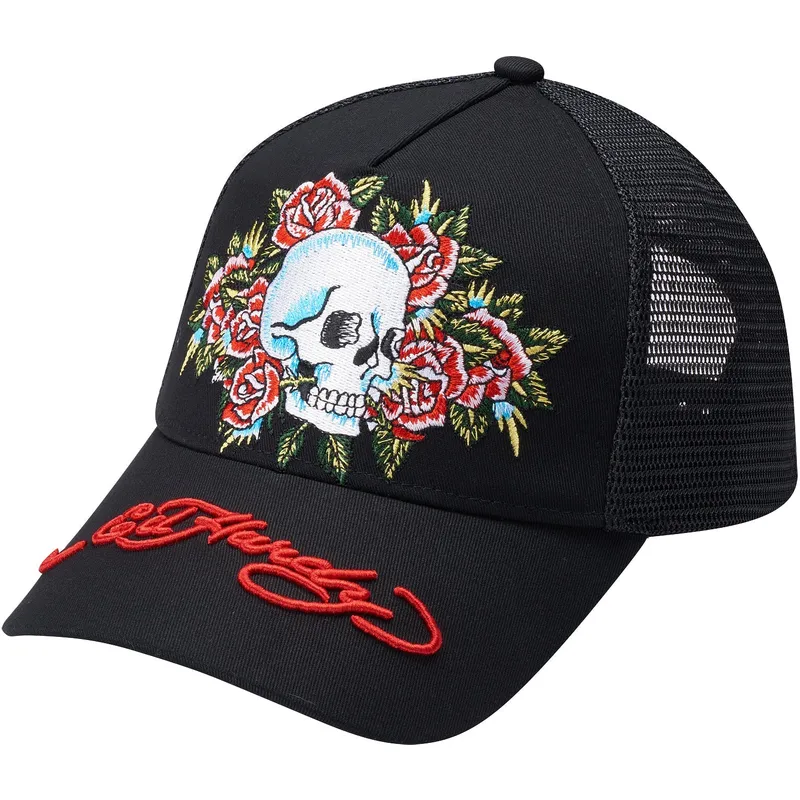ed-hardy-skull-rose-trucker-cap-schwarz
