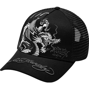 Шапка извита тракер черна снапбек Mono Giant от Ed Hardy