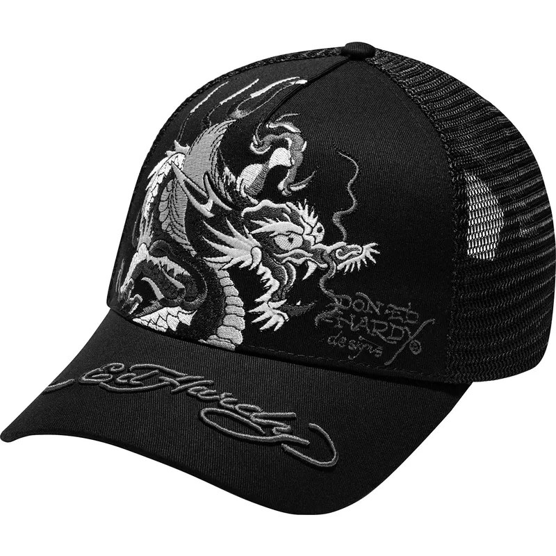 shapka-izvita-traker-cherna-snapbek-mono-giant-ot-ed-hardy