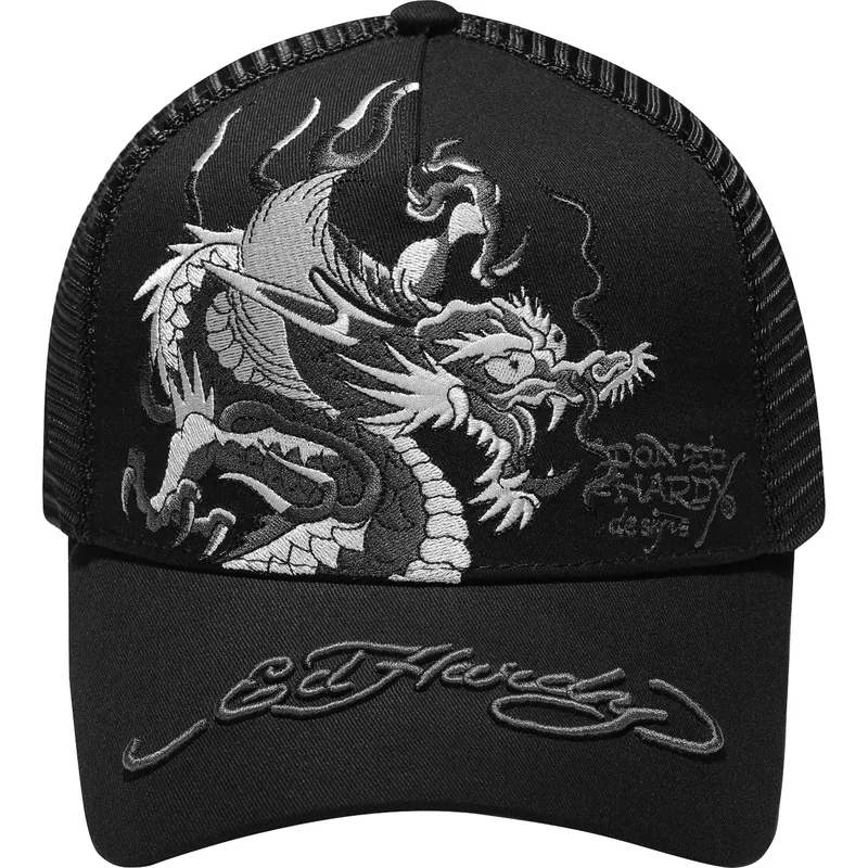 shapka-izvita-traker-cherna-snapbek-mono-giant-ot-ed-hardy