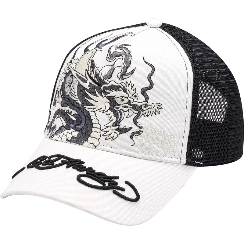 shapka-izvita-traker-byala-snapbek-mono-giant-ot-ed-hardy