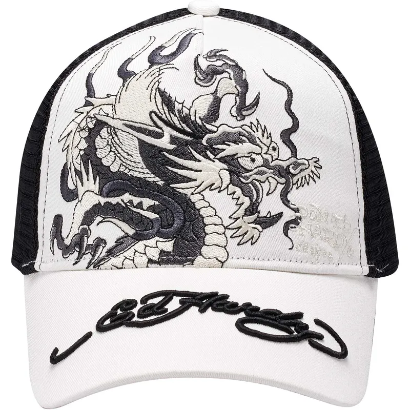 shapka-izvita-traker-byala-snapbek-mono-giant-ot-ed-hardy