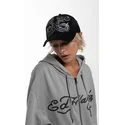shapka-izvita-traker-cherna-snapbek-duo-black-snake-ot-ed-hardy
