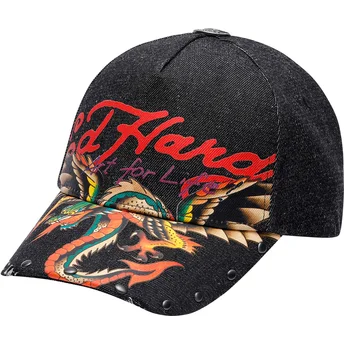 Шапка извита черна регулируема от Ed Hardy