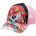 ed-hardy-beautiful-ghost-sort-og-lyserod-trucker-kasket