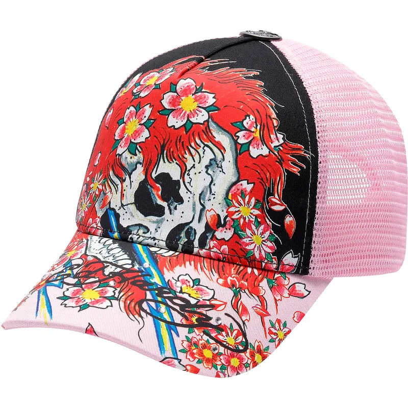 shapka-izvita-traker-roza-snapbek-ghost-ot-ed-hardy