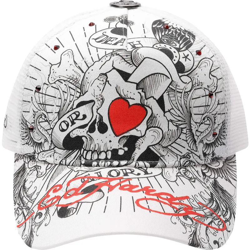 shapka-izvita-traker-byala-snapbek-death-or-glory-ot-ed-hardy