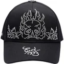 schwarze-verstellbare-curved-cap-flaming-skull-von-ed-hardy