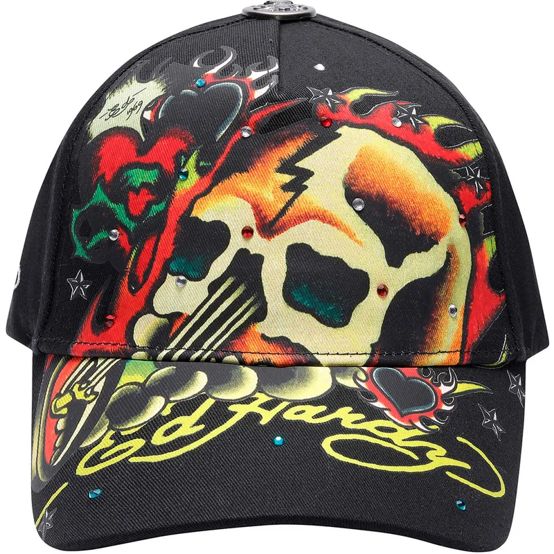 shapka-izvita-cherna-reguliruem-skull-chopper-ot-ed-hardy