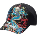 shapka-izvita-cherna-reguliruem-blue-ot-ed-hardy