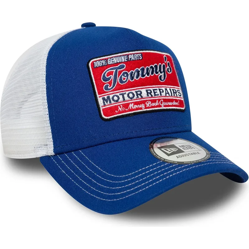 trucker-cap-blau-und-weiss-9forty-a-frame-vintage-motor-repairs-von-new-era