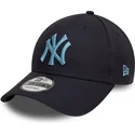 new-era-9forty-league-essential-verstellbare-kappe-mit-gebogenem-schirm-in-marineblau-mit-blauem-logo-der-new-york-yankees-mlb