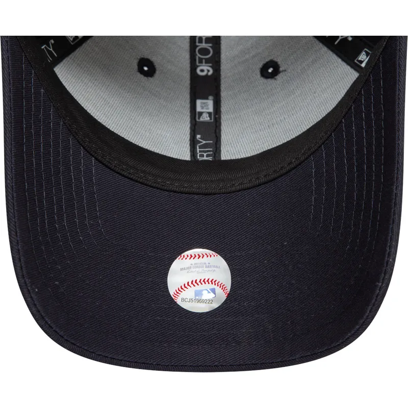 marineblaue-verstellbare-curved-cap-mit-blauem-logo-9forty-league-essential-der-new-york-yankees-mlb-von-new-era