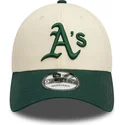 new-era-curved-brim-9forty-colour-block-oakland-athletics-mlb-bezhova-i-zelena-reguliruema-shapka