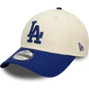 new-era-curved-brim-9forty-colour-block-los-angeles-dodgers-mlb-beige-and-blue-adjustable-cap