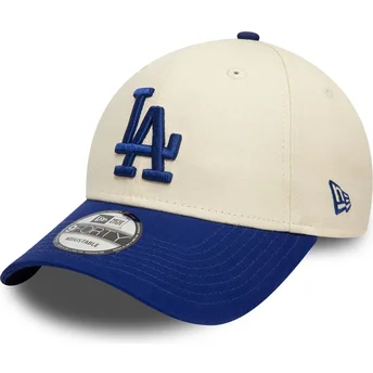 Шапка извита бежов регулируем 9FORTY Colour Block на Los Angeles Dodgers MLB от New Era