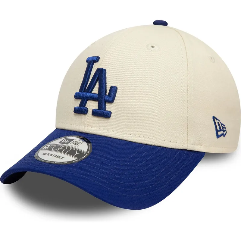 shapka-izvita-bezhov-reguliruem-9forty-colour-block-na-los-angeles-dodgers-mlb-ot-new-era
