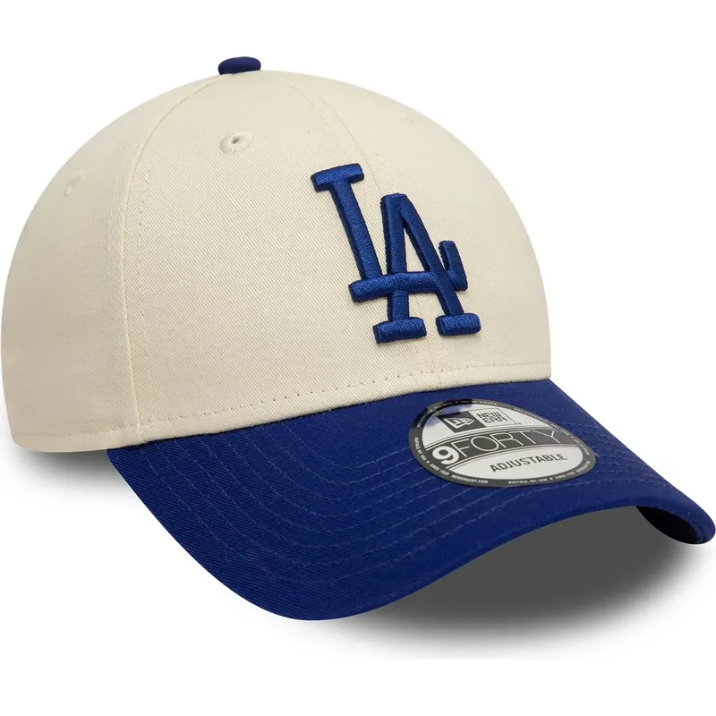 shapka-izvita-bezhov-reguliruem-9forty-colour-block-na-los-angeles-dodgers-mlb-ot-new-era