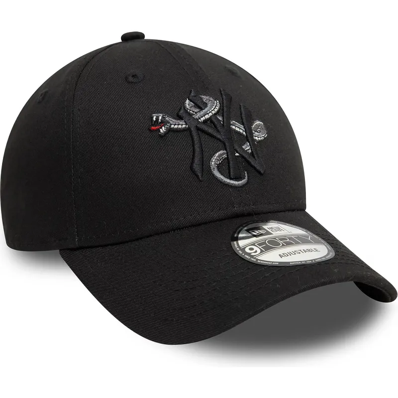 shapka-izvita-cherna-reguliruem-9forty-icon-na-new-york-yankees-mlb-ot-new-era
